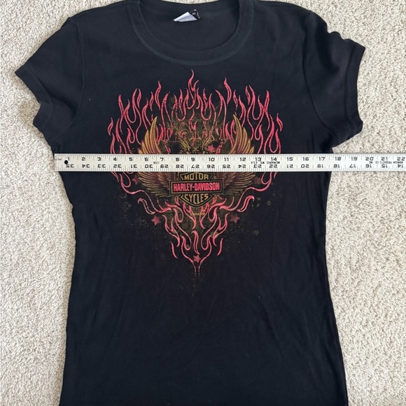 Harley-Davidson Women’s Short Sleeve Black Flame Tee from Charleston,SC Size XL - Picture 7 of 8